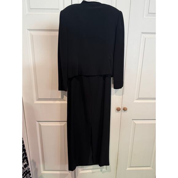 Vintage Daymor Couture Black Dress Suit Silver Embellished Evening Party - Picture 9 of 11